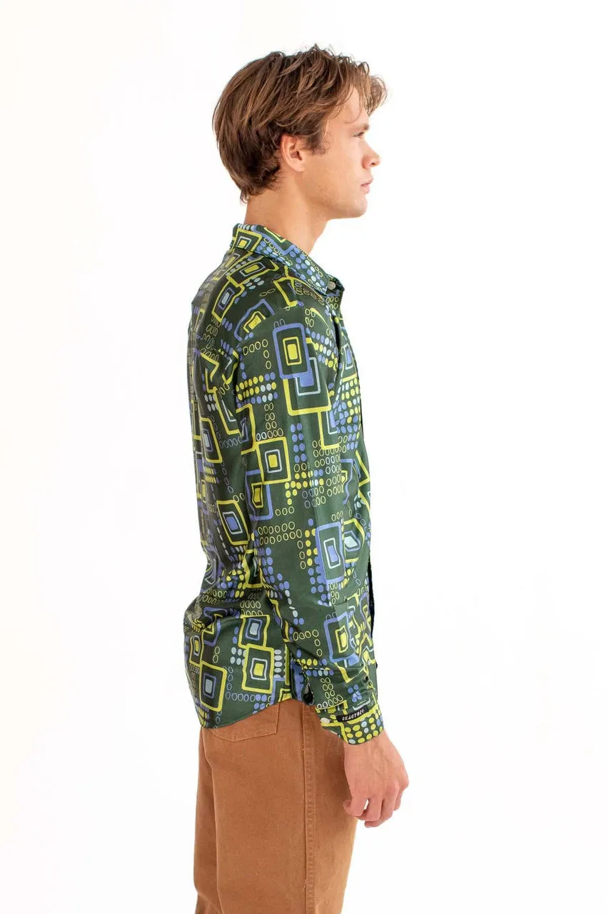 70's Digital Age Long Sleeve Button Up Shirt