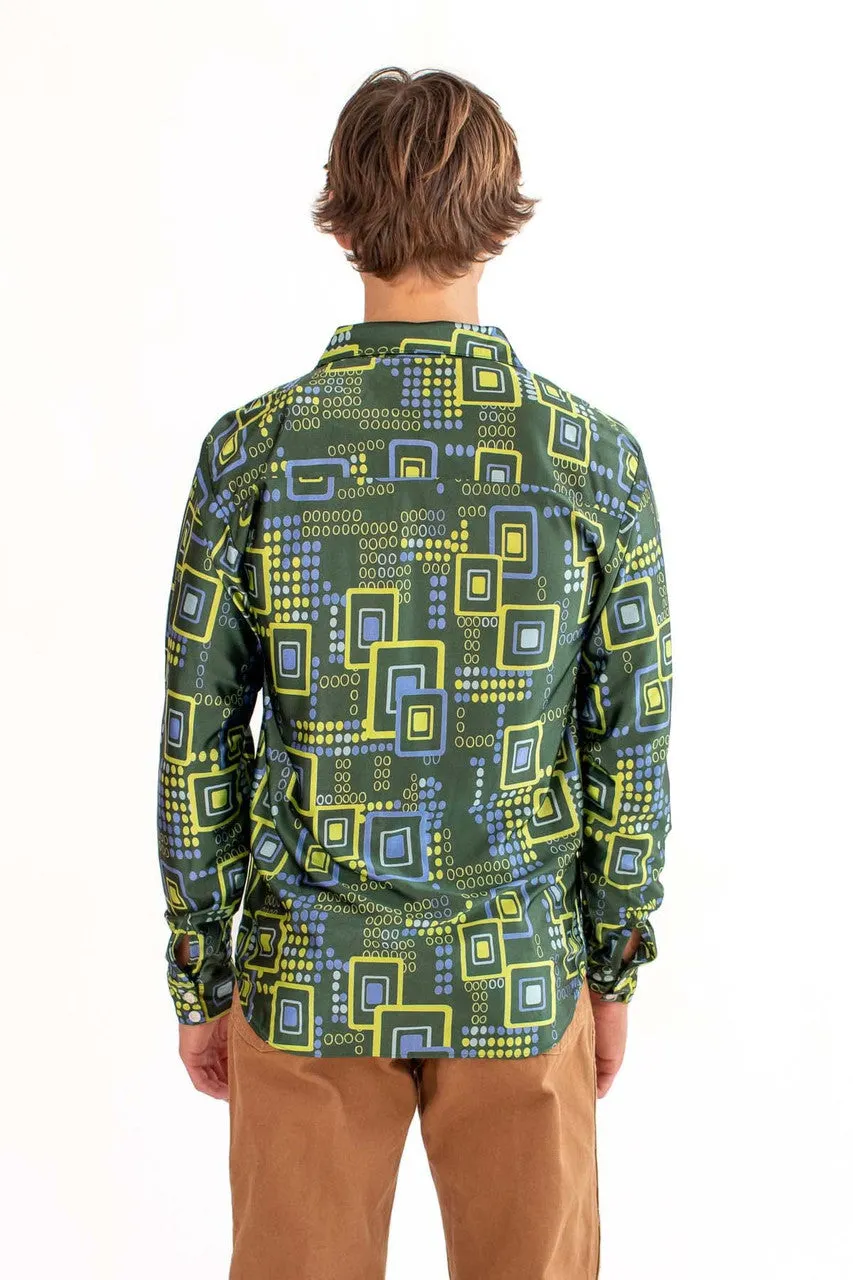 70's Digital Age Long Sleeve Button Up Shirt