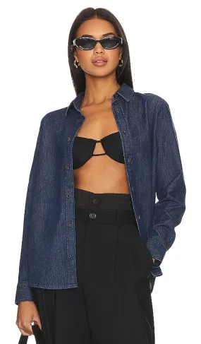 AG Jeans x Emrata Elena Button Up Shirt in Blue