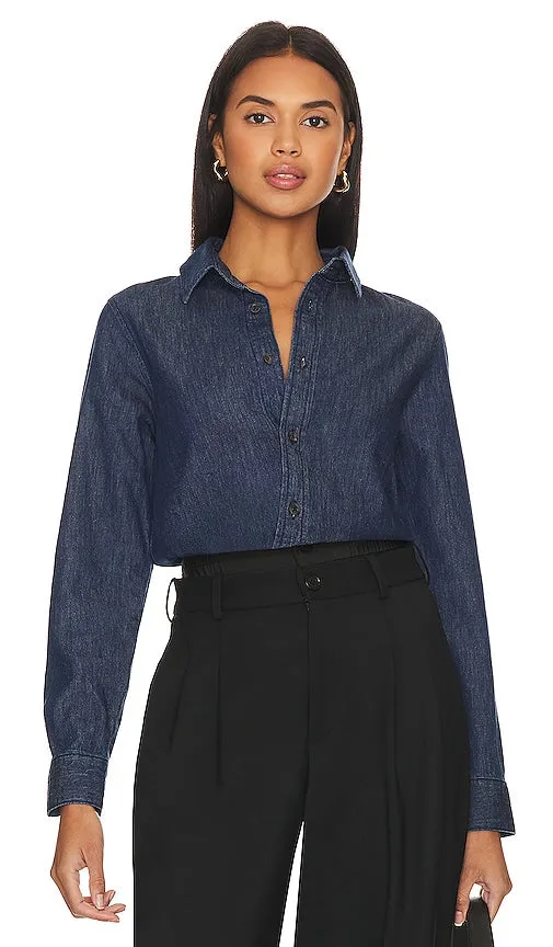 AG Jeans x Emrata Elena Button Up Shirt in Blue