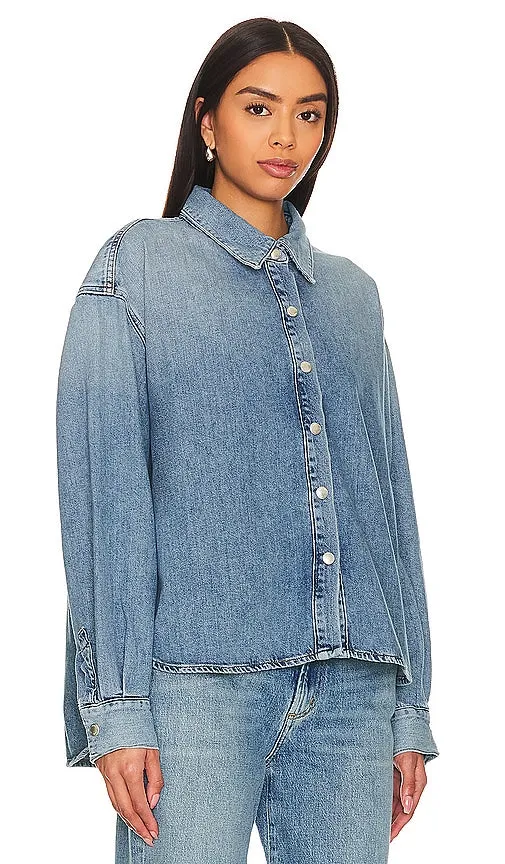 AGOLDE Aiden High Low Shirt in Blue