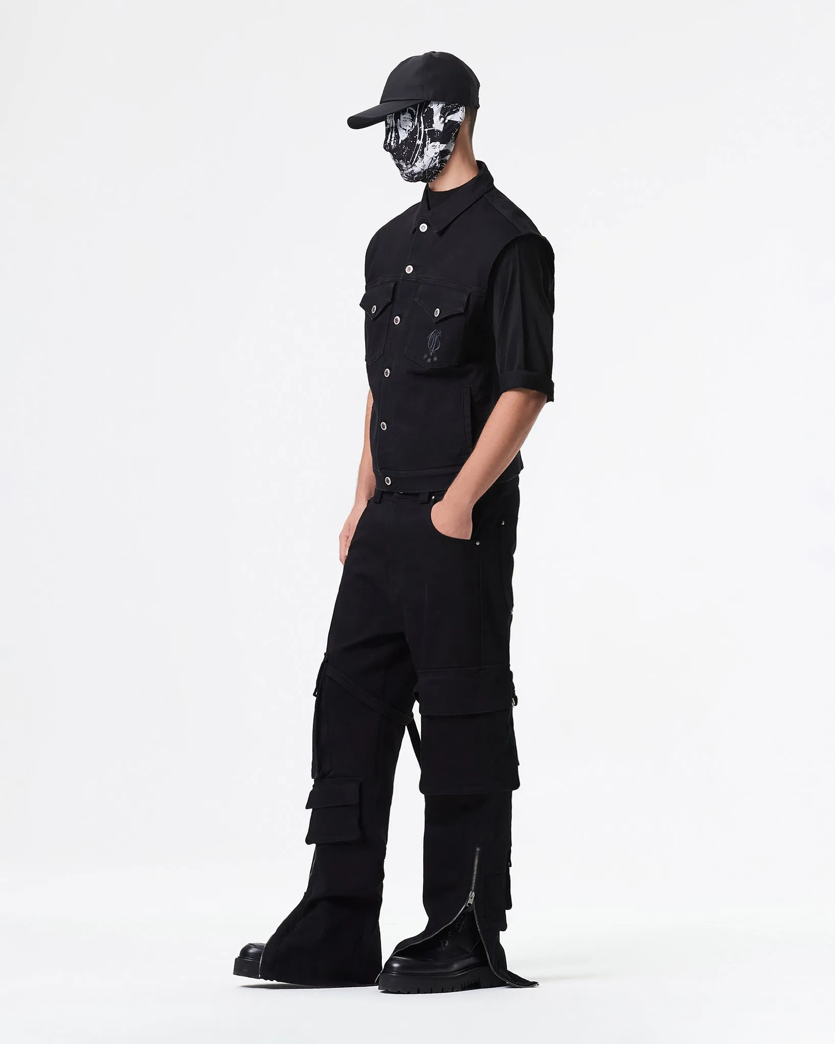 BLACK DENIM WAISTCOAT