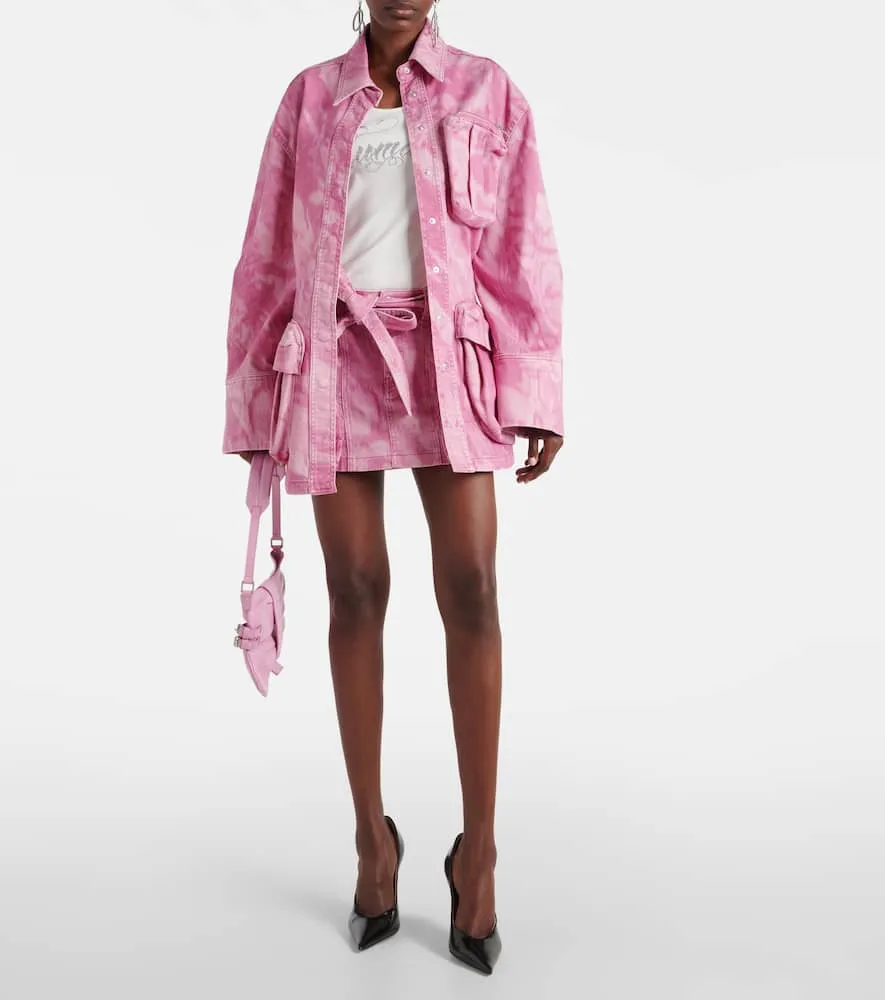 Blumarine Camouflage denim cargo jacket