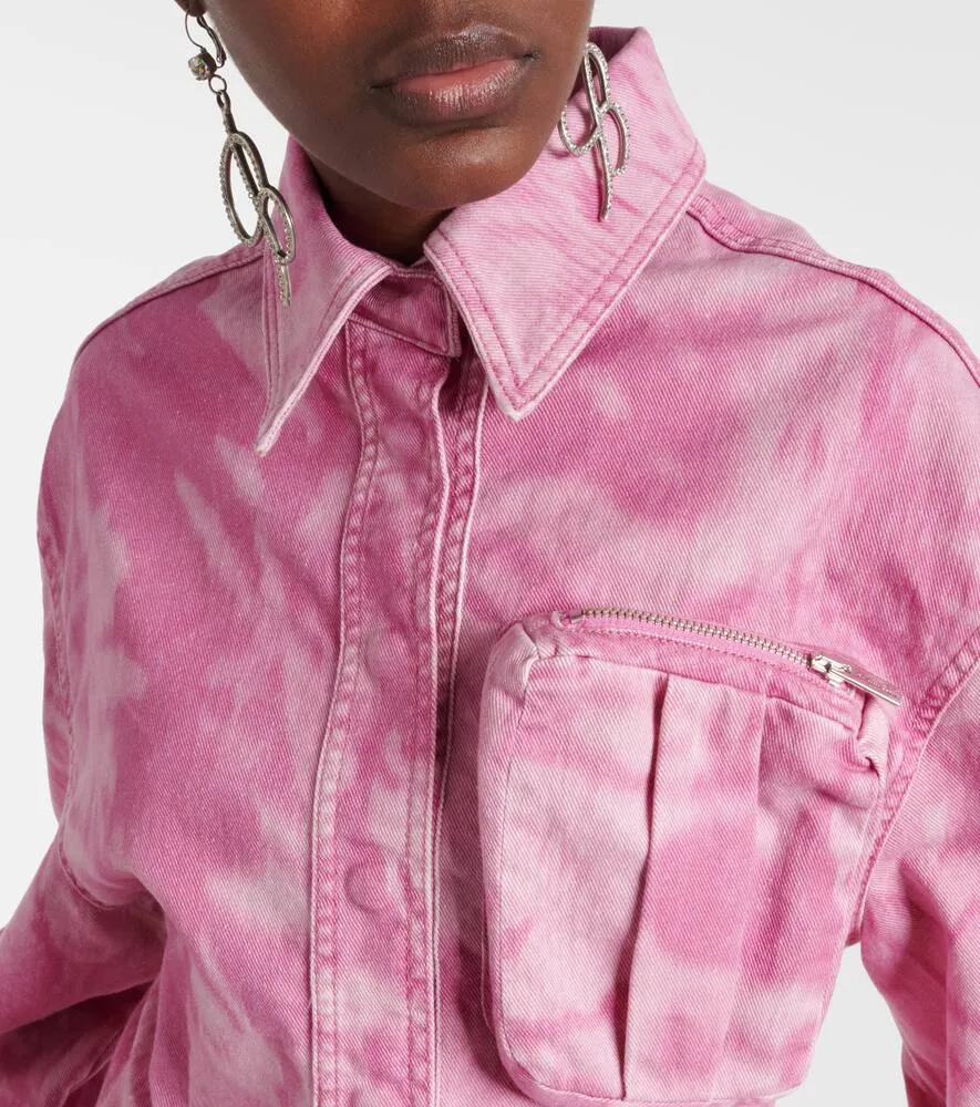 Blumarine Camouflage denim cargo jacket