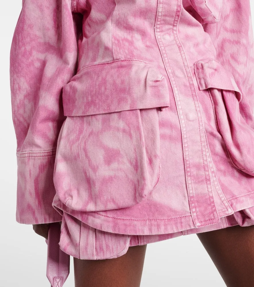 Blumarine Camouflage denim cargo jacket