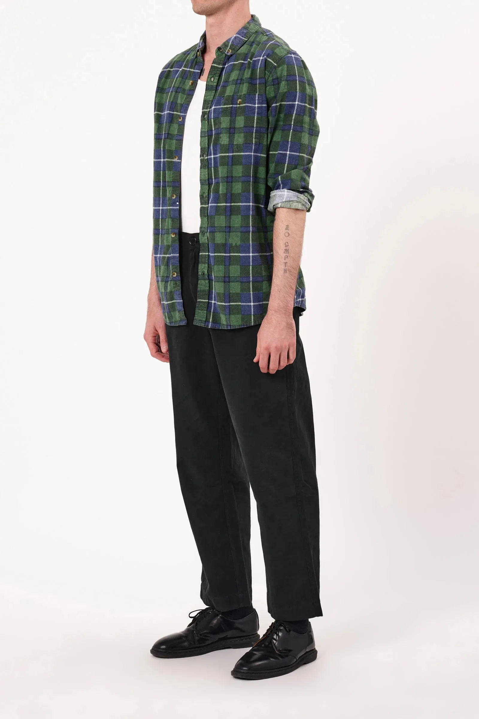 CHECK FLANNEL SHIRT | EMERALD