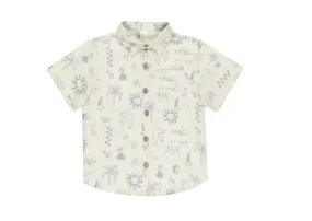Collared Short Sleeve Shirt - Mediterranean