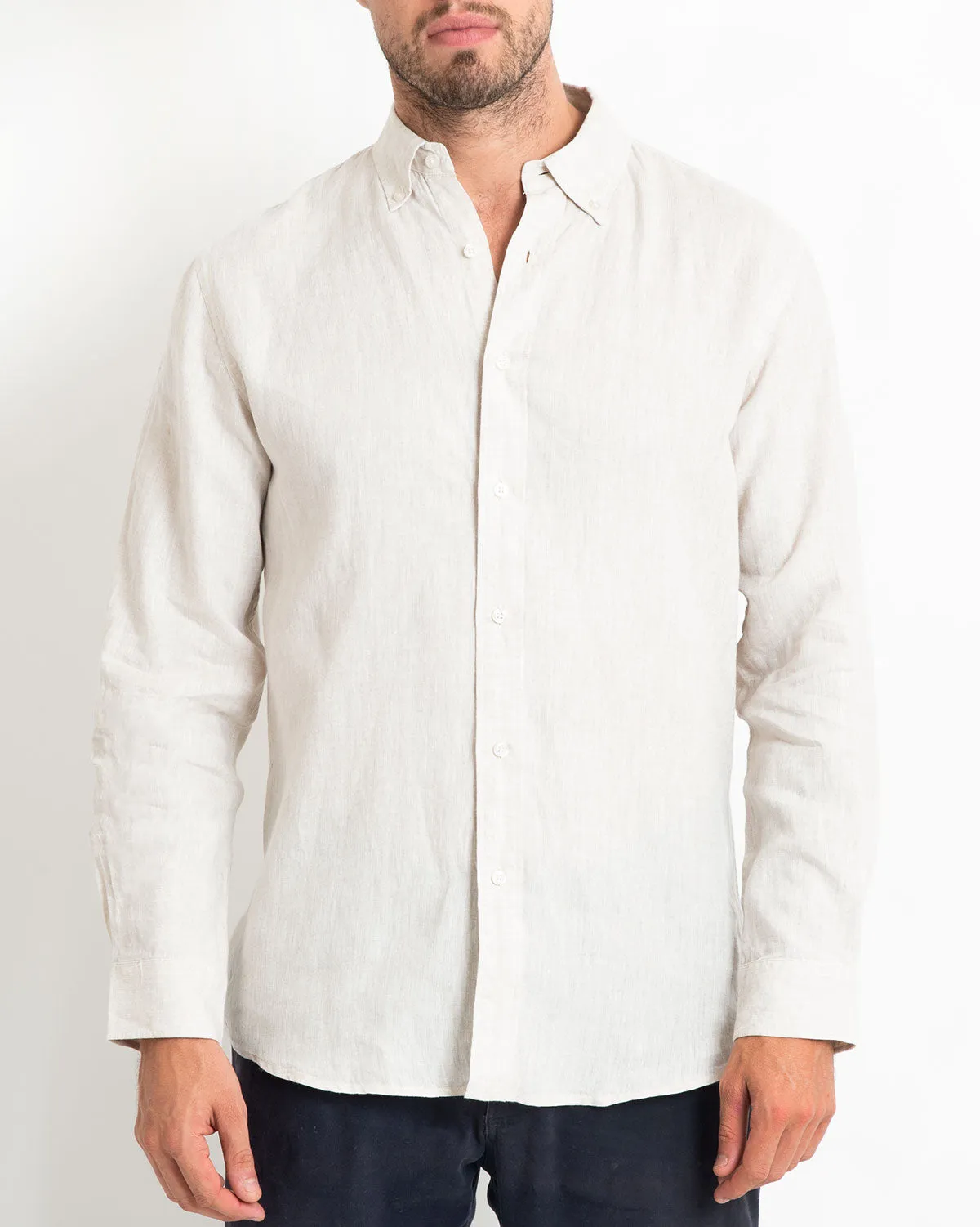 DESTII LONG SLEEVE LINEN SHIRT | NATURAL