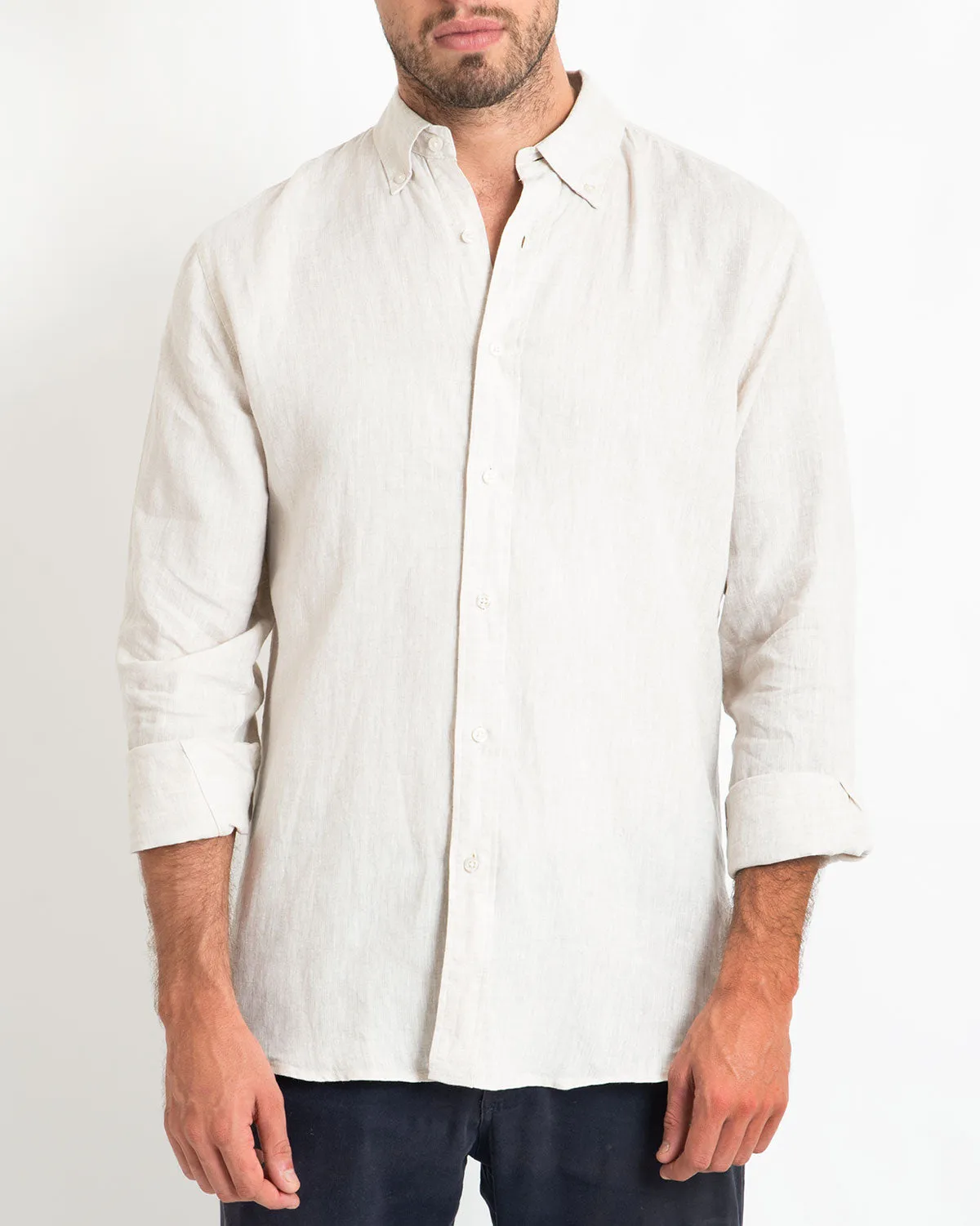 DESTII LONG SLEEVE LINEN SHIRT | NATURAL