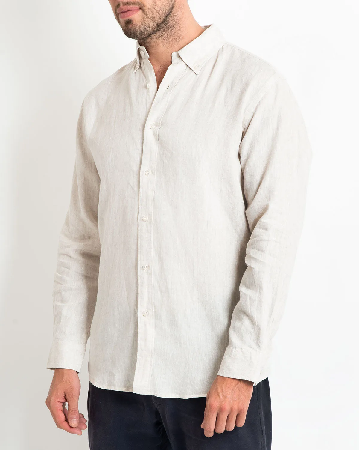 DESTII LONG SLEEVE LINEN SHIRT | NATURAL