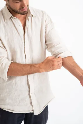 DESTII LONG SLEEVE LINEN SHIRT | NATURAL