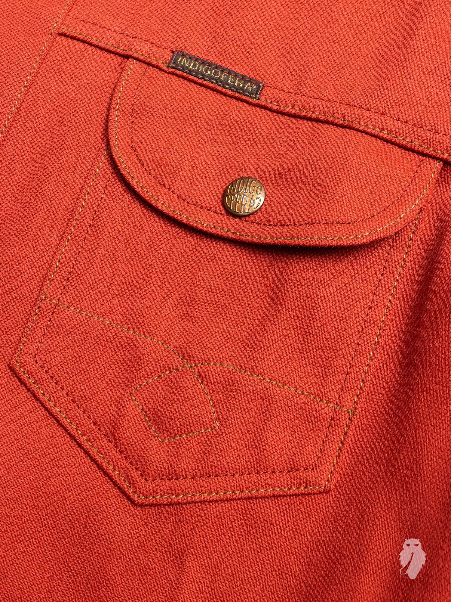 Eagle Rising Jacket in 13oz Brick Red Selvedge Denim