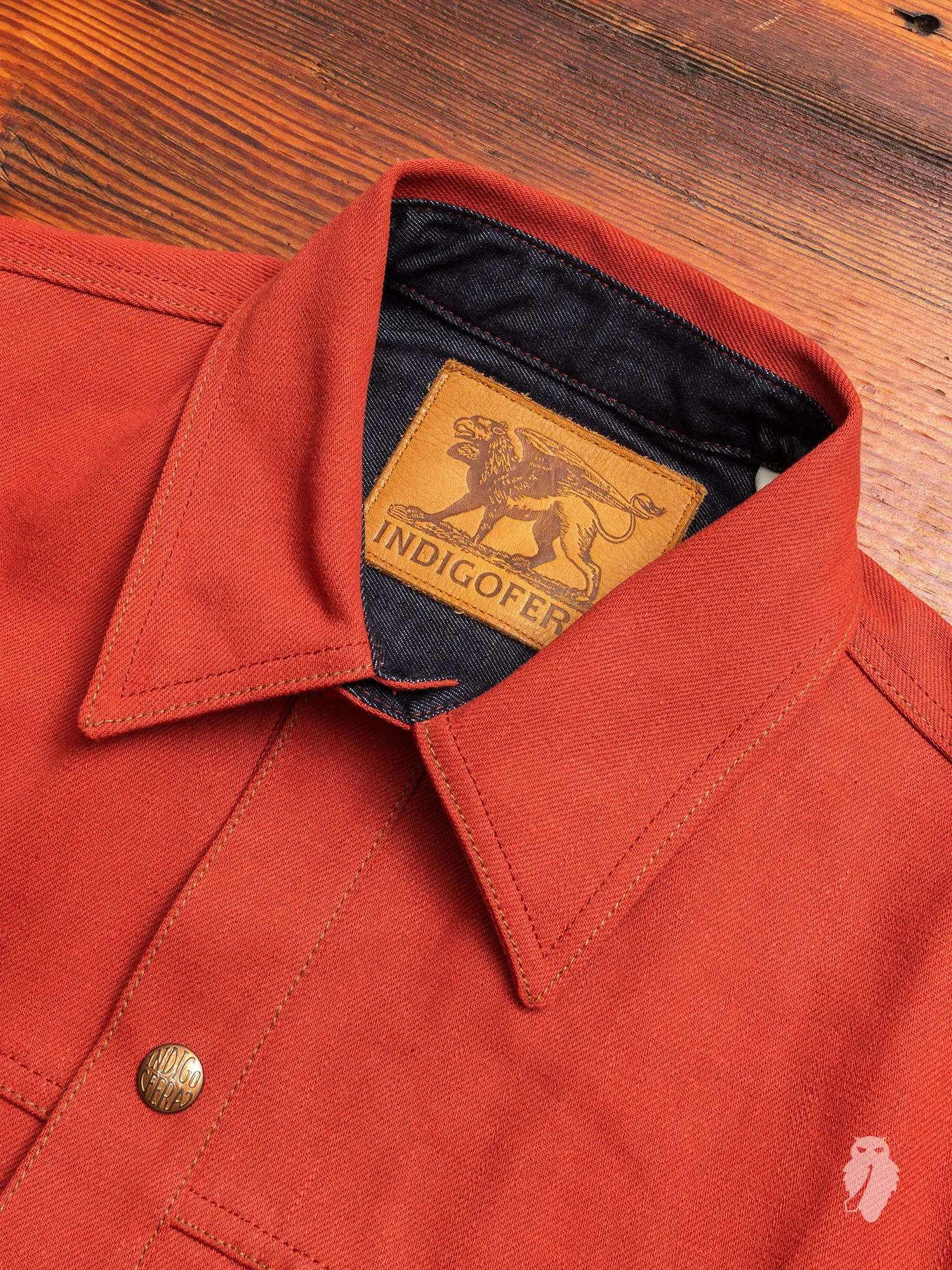 Eagle Rising Jacket in 13oz Brick Red Selvedge Denim