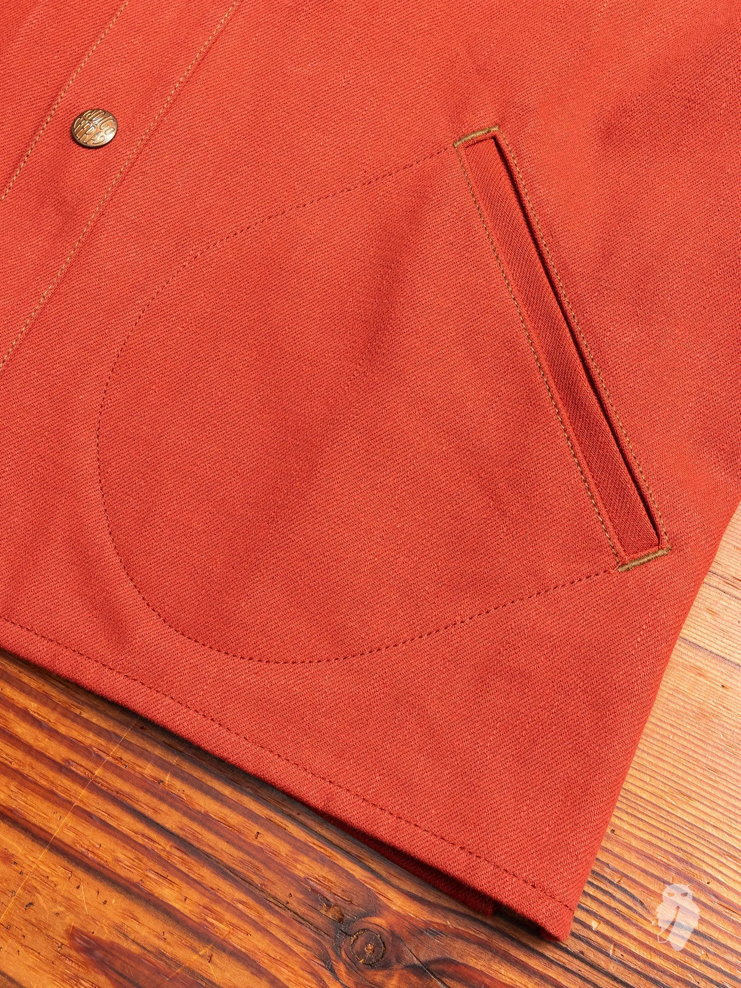 Eagle Rising Jacket in 13oz Brick Red Selvedge Denim