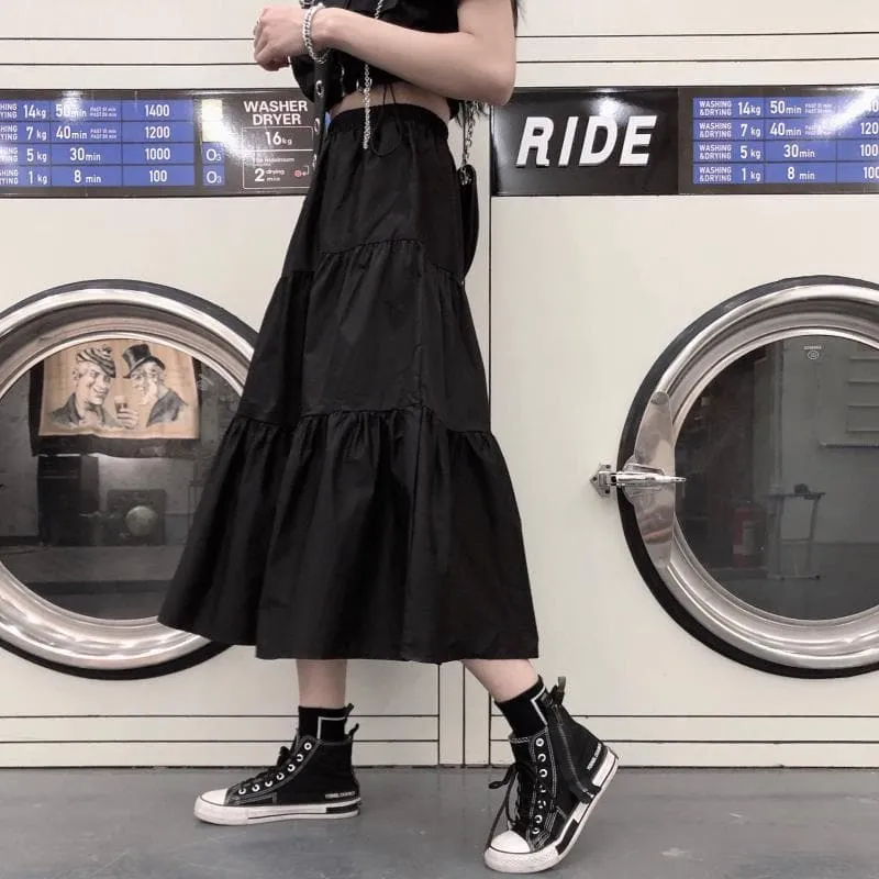 Harajuku Punk Gothic Black Long Skirts