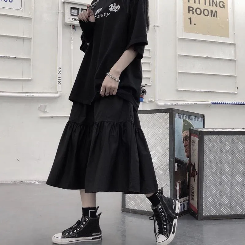 Harajuku Punk Gothic Black Long Skirts