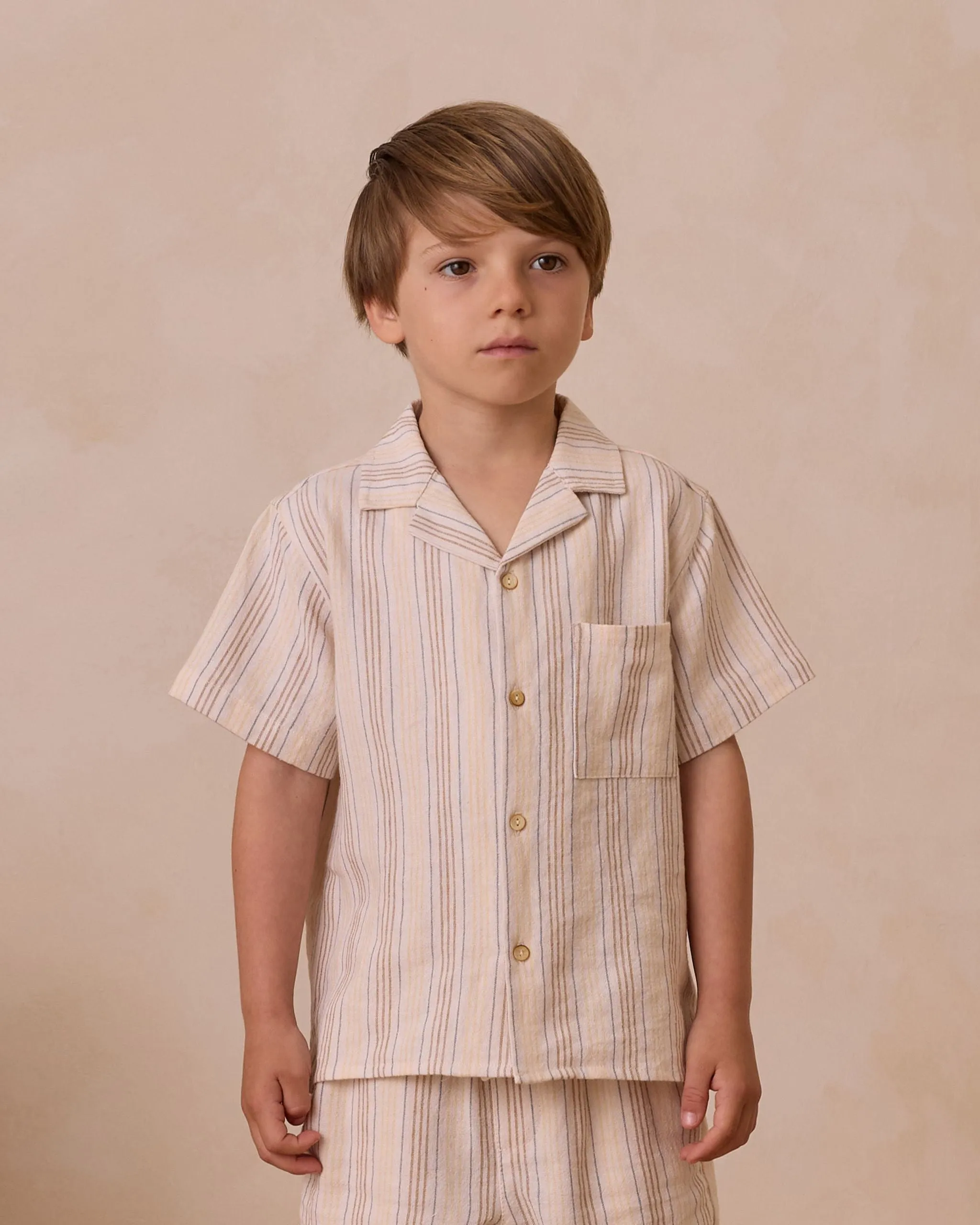 Lapel Collar Shirt - Summer Stripe