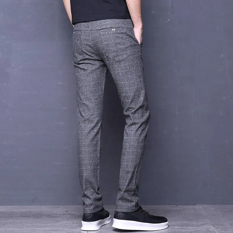 Men's Regular Fit Formal Suit Plaid Pants