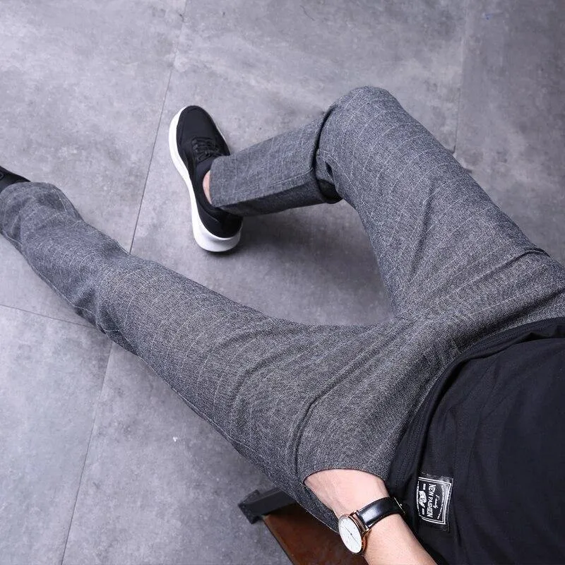 Men's Regular Fit Formal Suit Plaid Pants