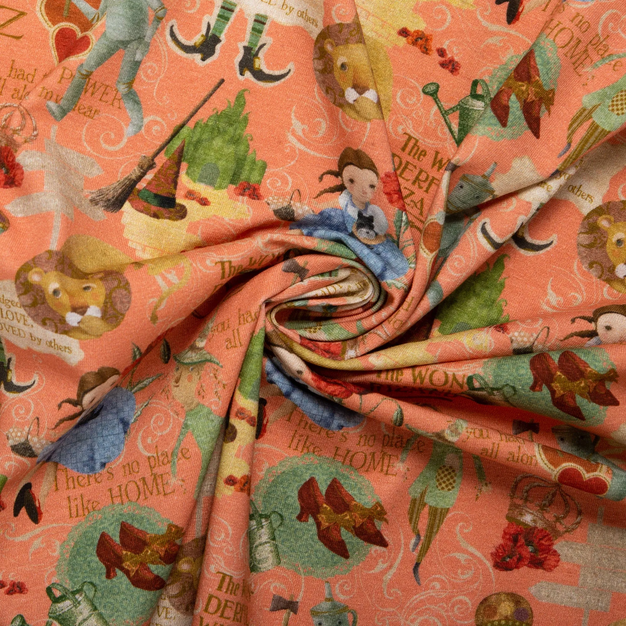 ORGANIC Cotton Lycra Printed Knit - Wizard of Oz - Blue