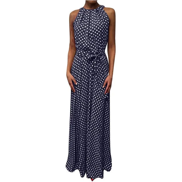 Sleeveless Halter Neck Coffee Casual Dresses
