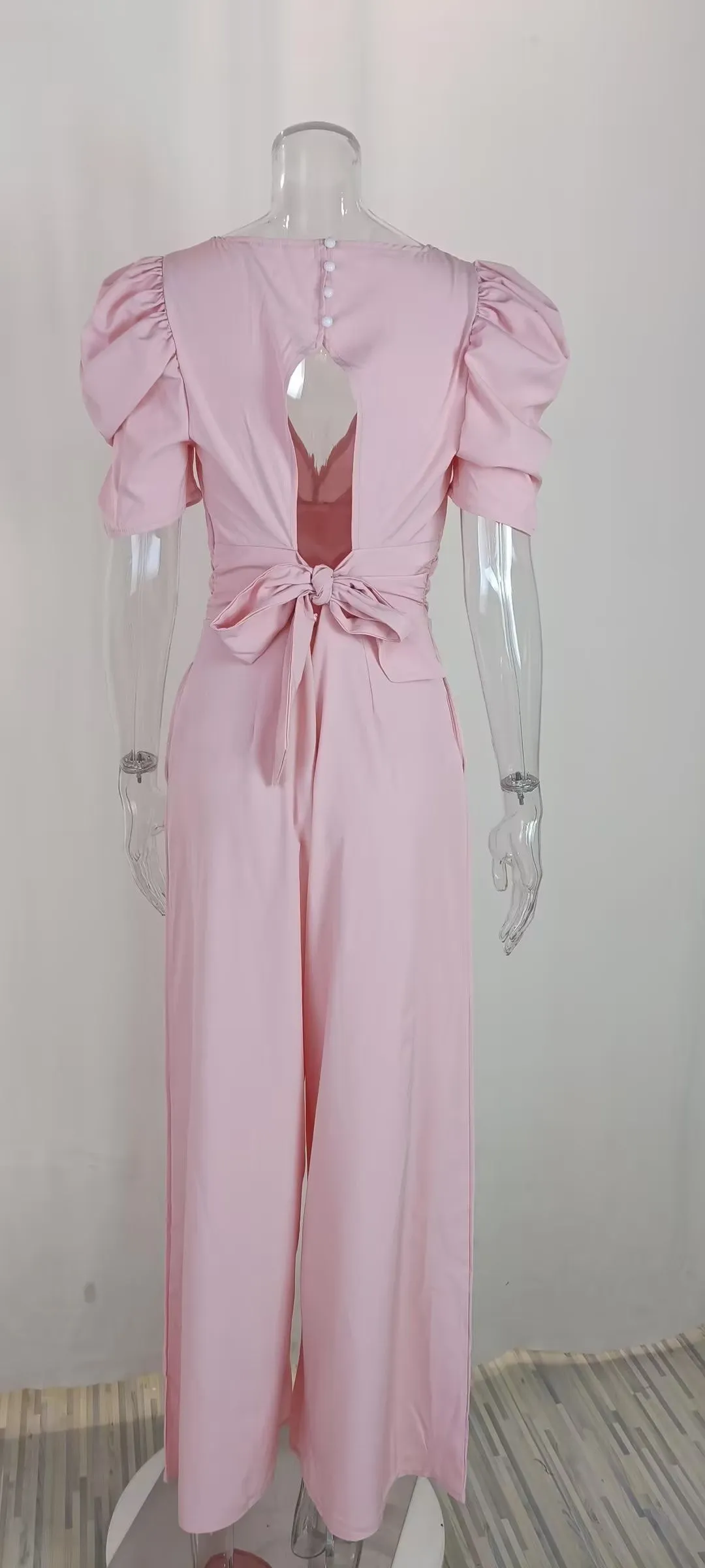 Women Casual  Open Back Off Shoulder Jumpsuit  B-57109